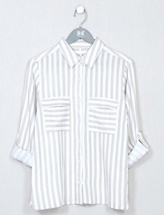 White stripe top for women in chexs style