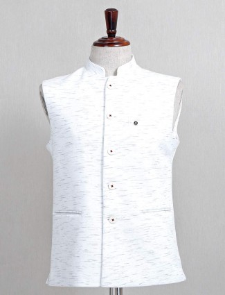 White cotton mens waistcoat for parties