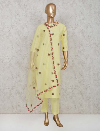 Yellow punjabi cotton salwar suit