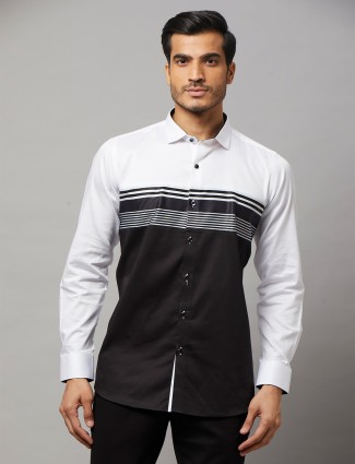 Z2000 slim fit white and black color mix and match shirt for mens