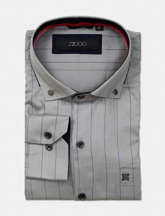 Zillian grey stripe patern formal shirt