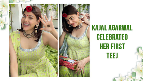 Kajal Agarwal Picked Green Salwar Kameez For Her First Teej!!!