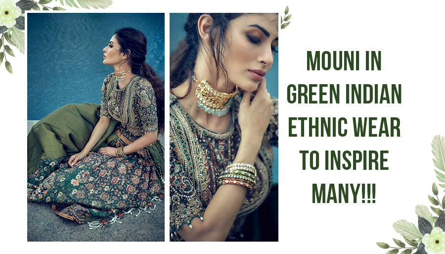Mouni in Green Lehenga Choli for Glam Look!!!