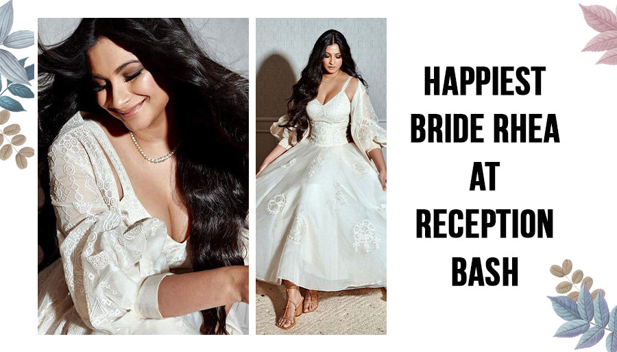 Rhea in White Ball Gown For Reception Bash