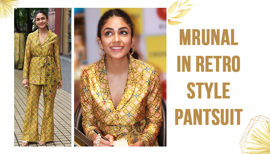 Mrunal Thakur in Yellow Printed PantSuit