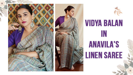 Actress Vidya Balan aced Anavila's Linen Saree