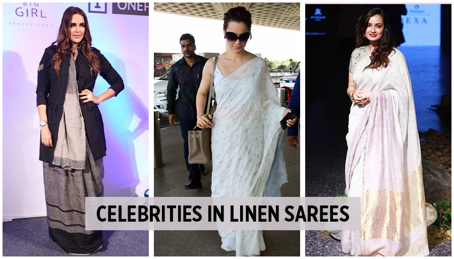 Top 20 Celebrities in Linen Sarees