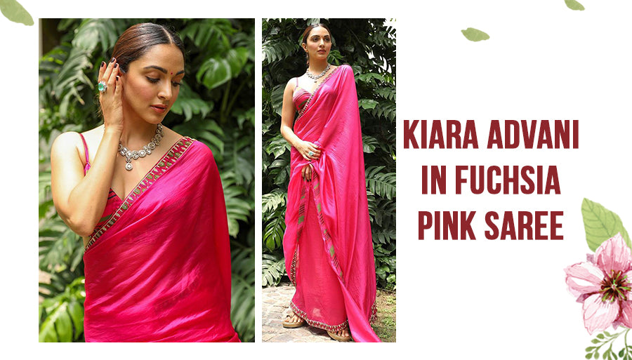 Stunning Fuchsia Pink Saree Worn By Kiara Advani