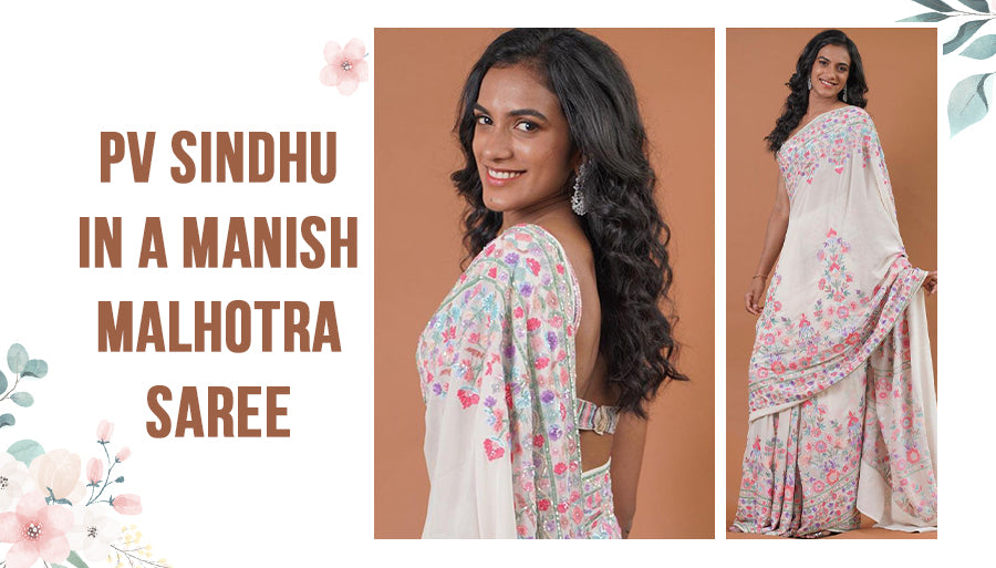 PV Sindhu in a Manish Malhotra Saree