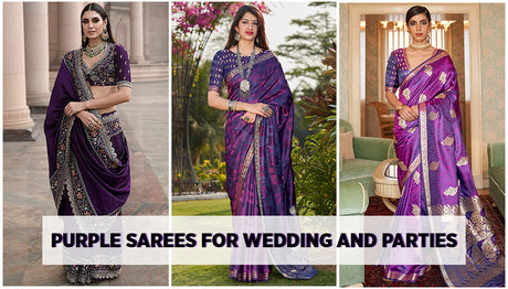 Purple Sarees for Wedding and Parties
