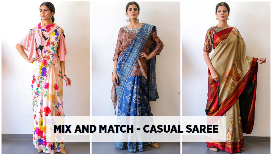 How to Refashion or Restyle a Casual Saree - Mix and Match Tips