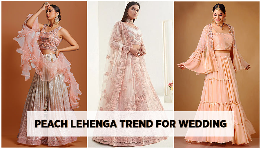 Peach Lehenga Trend For wedding occasion