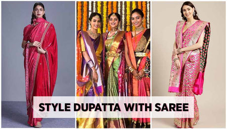 How to drape dupatta on saree in multiple ways
