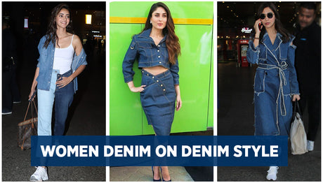 Women denim on denim style - celebs style look