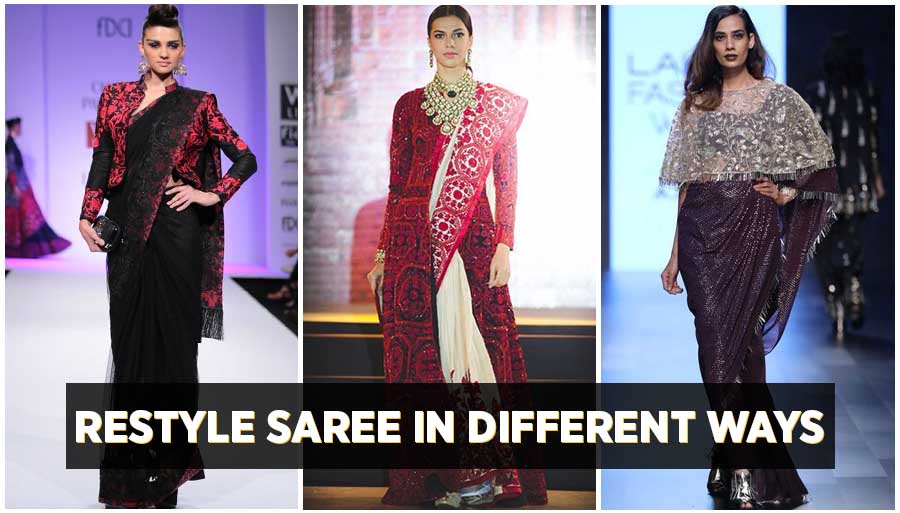 How to Restyle a Saree in Different ways - Indo western saree styles