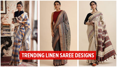 Top Trending Linen saree design you must know