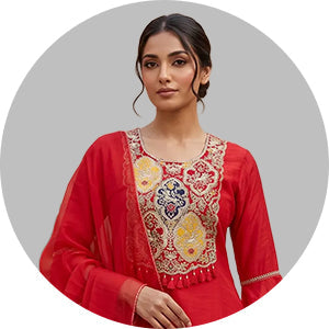 Red Sharara Suit