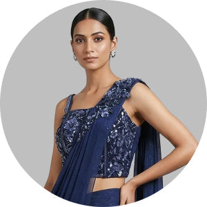 Navy Blue Saree