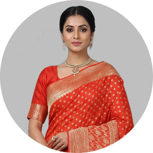 Orange Printed Saree