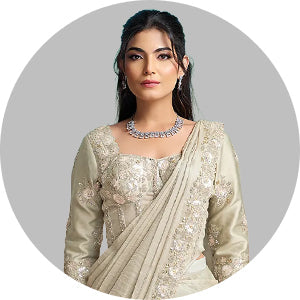 Silver Saree