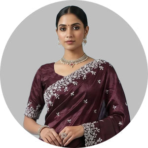 Wine Saree