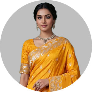 Yellow Printed Saree
