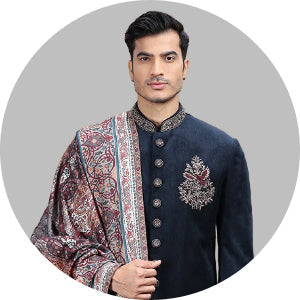 Navy Blue Indo Western