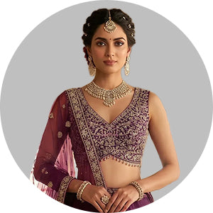 Wine Lehenga Choli