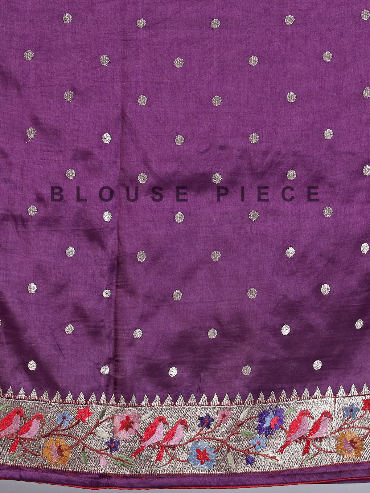 Purple dola silk saree with embroidery and zari work
