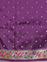Purple dola silk saree with embroidery and zari work