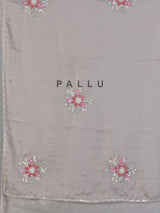 Light grey shimmer tissue silk saree with cutdana sparkle