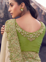 Shaded green tissue silk saree