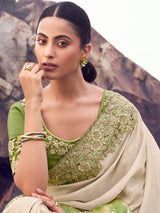 Shaded green tissue silk saree