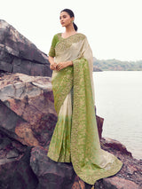Shaded green tissue silk saree
