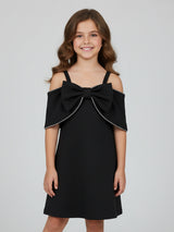 Black square necked terry rayon fabric