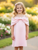 Light pink terry rayon frock for girls