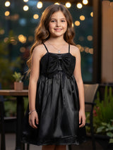 Black silk party wear frock