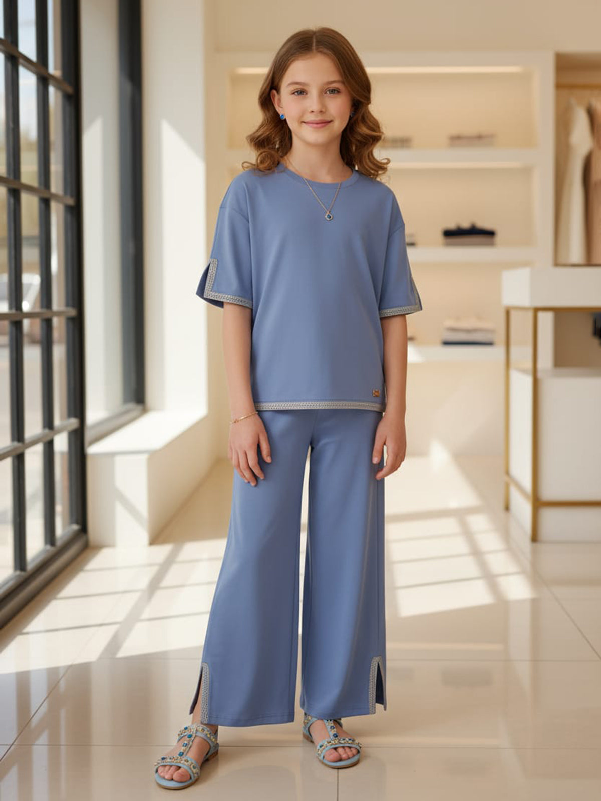 Light blue co ord set for casual wear