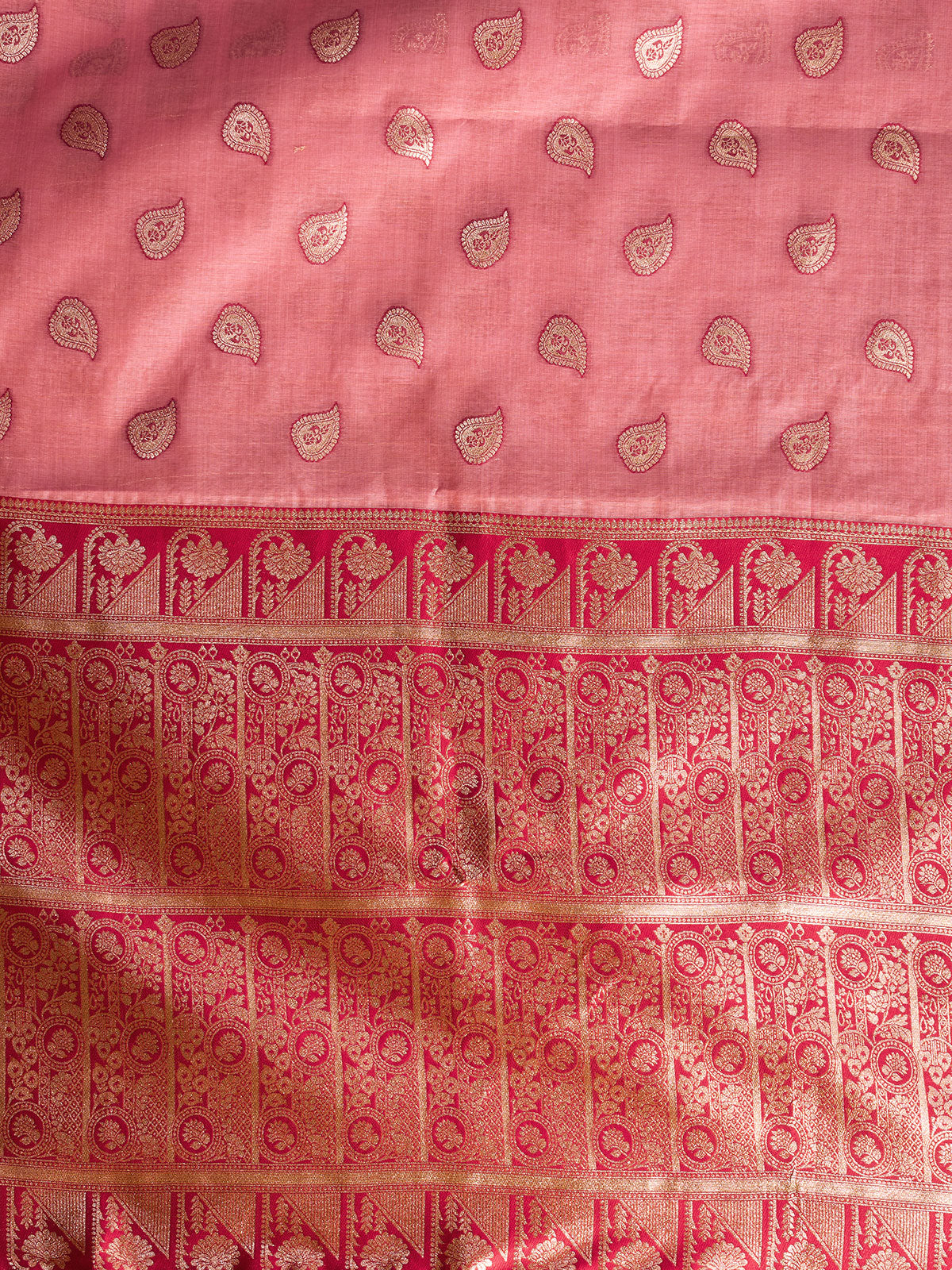 Pink modal silk banarasi zari saree