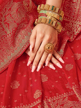 Red vibrant bhavana festive drape