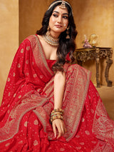 Red vibrant bhavana festive drape
