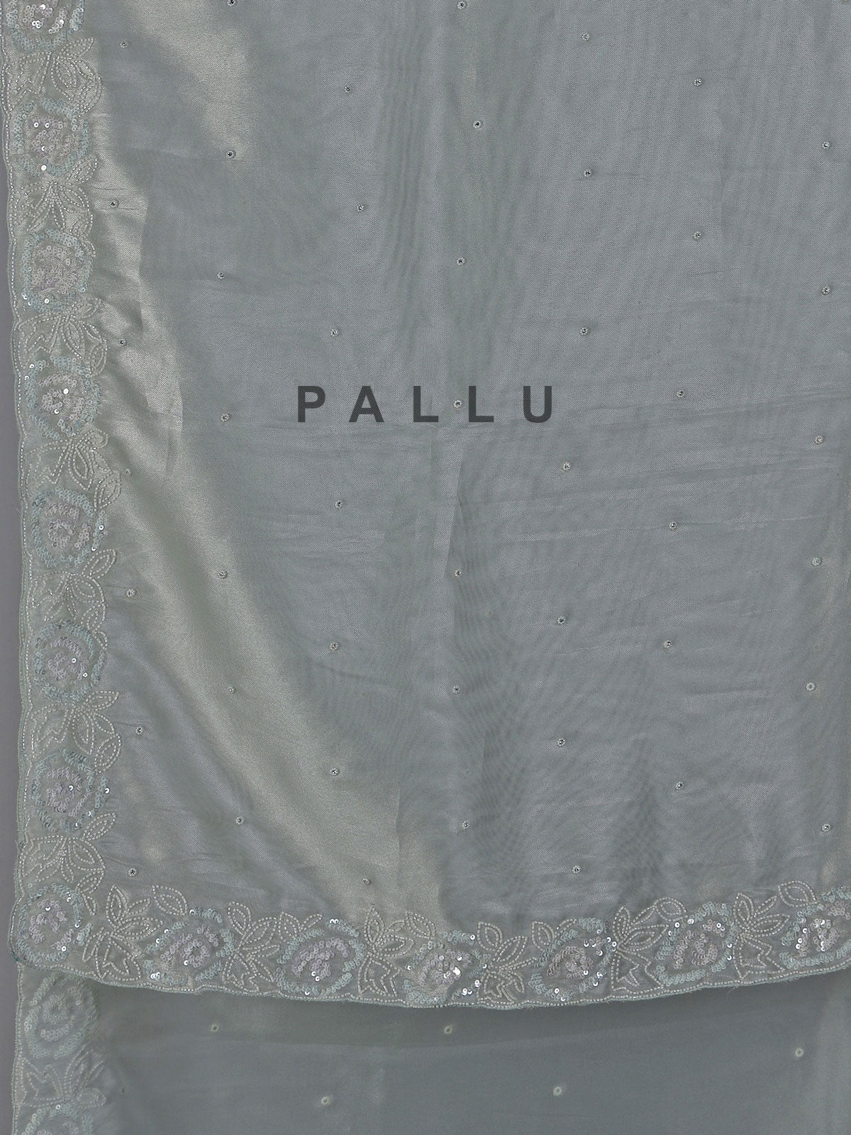 Pista green tissue silk diamond saree