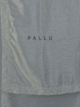 Pista green tissue silk diamond saree