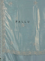 Aqua tissue silk festive wedding saree