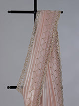 Peach tissue silk mirror worked saree