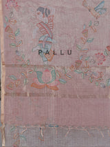 Onion pink floral cotton silk saree