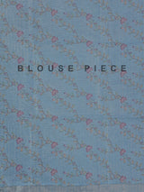 Sky blue floral cotton silk saree