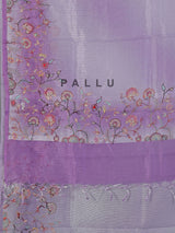 Purple semi tusser silk saree