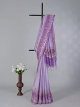 Purple semi tusser silk saree