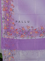 Purple shaded art cotton saree